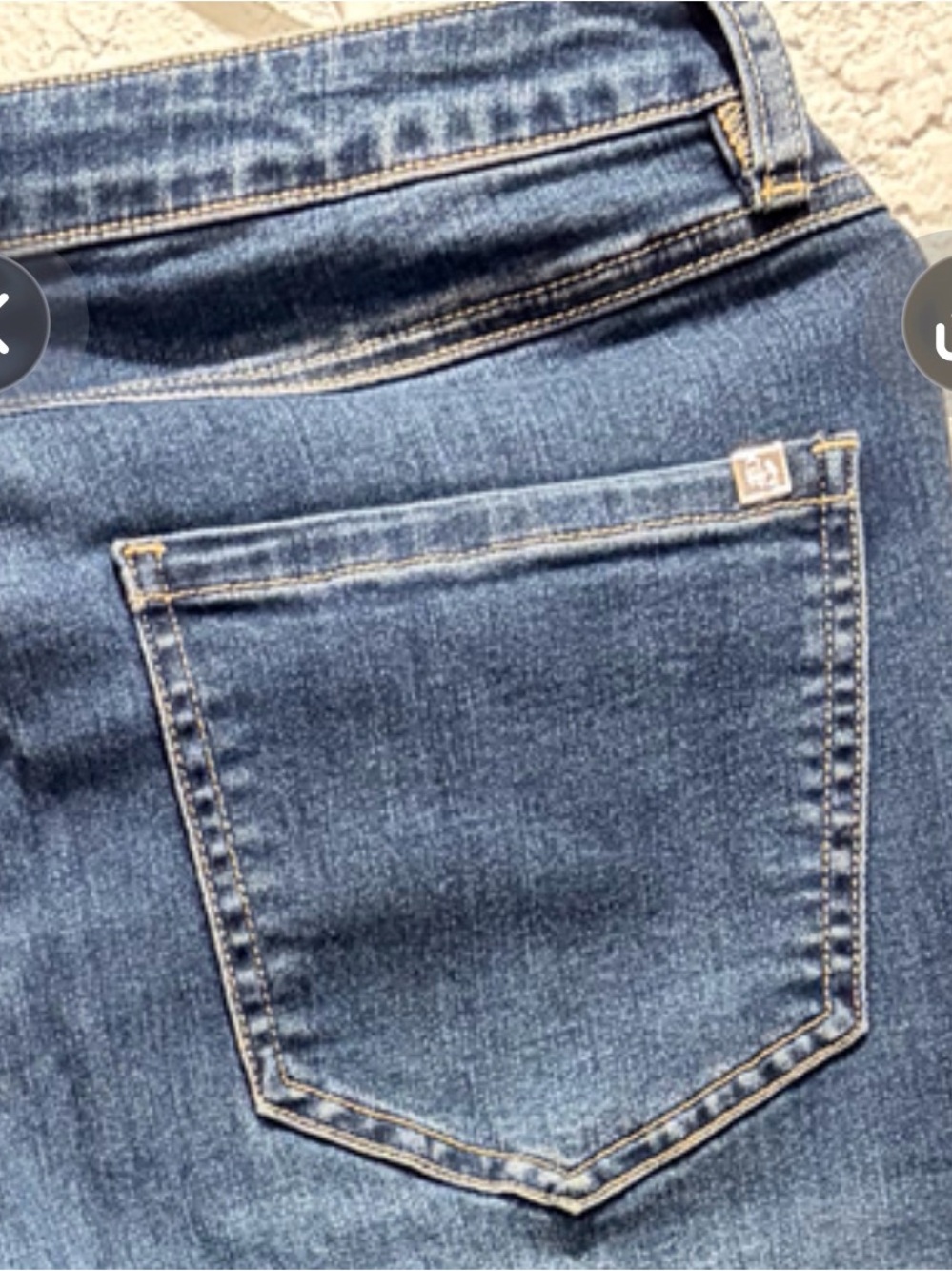 bebe Blue Ankle Jeans with Rhinestone Hem - Picture 4 of 6
